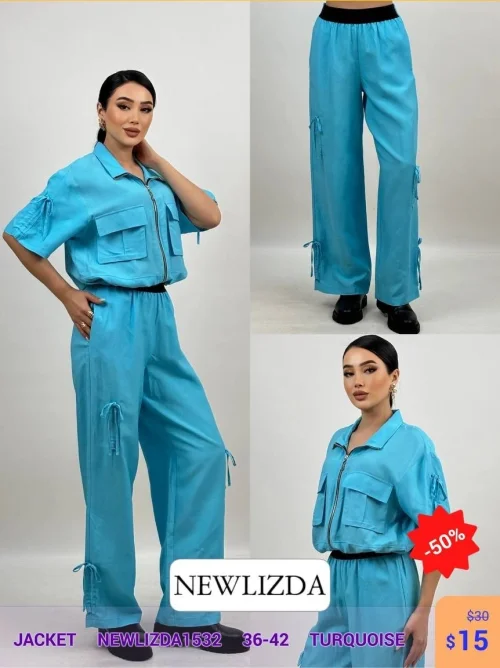 Жакет Newlizda (Бирюзовый, модель NEWLIZDA1532) оптом