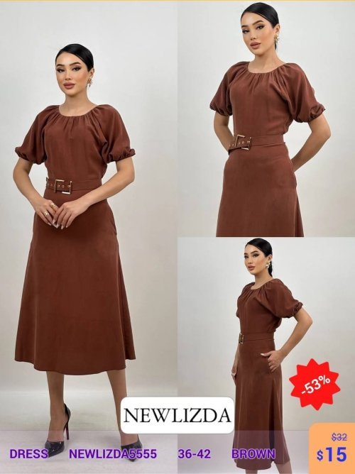 Платье Newlizda (Коричневый, модель NEWLIZDA5555) оптом