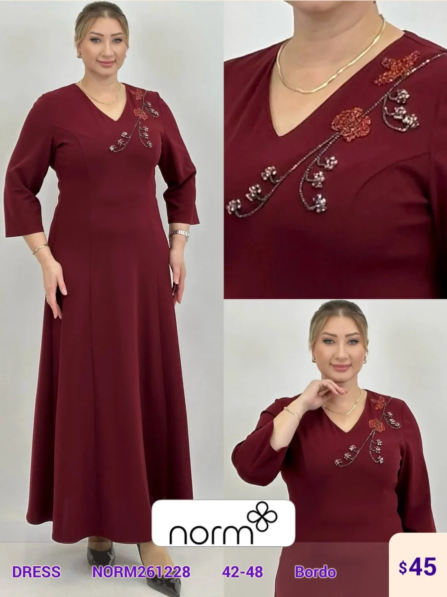 Платье NORM (Burgundy, модель NORM261228) оптом