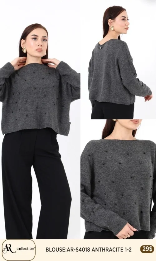 Блузка Nuova Stella (Dark gray, модель AR-S4018) оптом