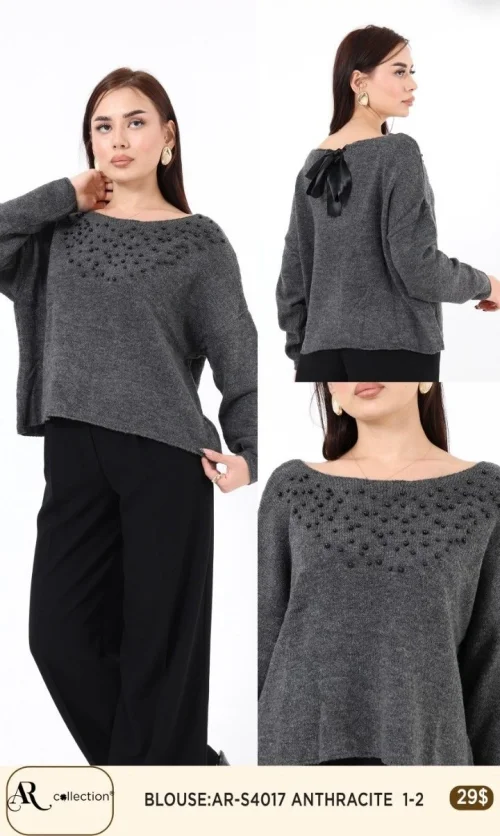 Блузка Nuova Stella (Dark gray, модель AR-S4017) оптом