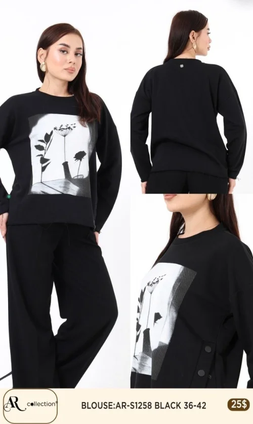 Блузка Nuova Stella (Black, модель AR-S1258) оптом