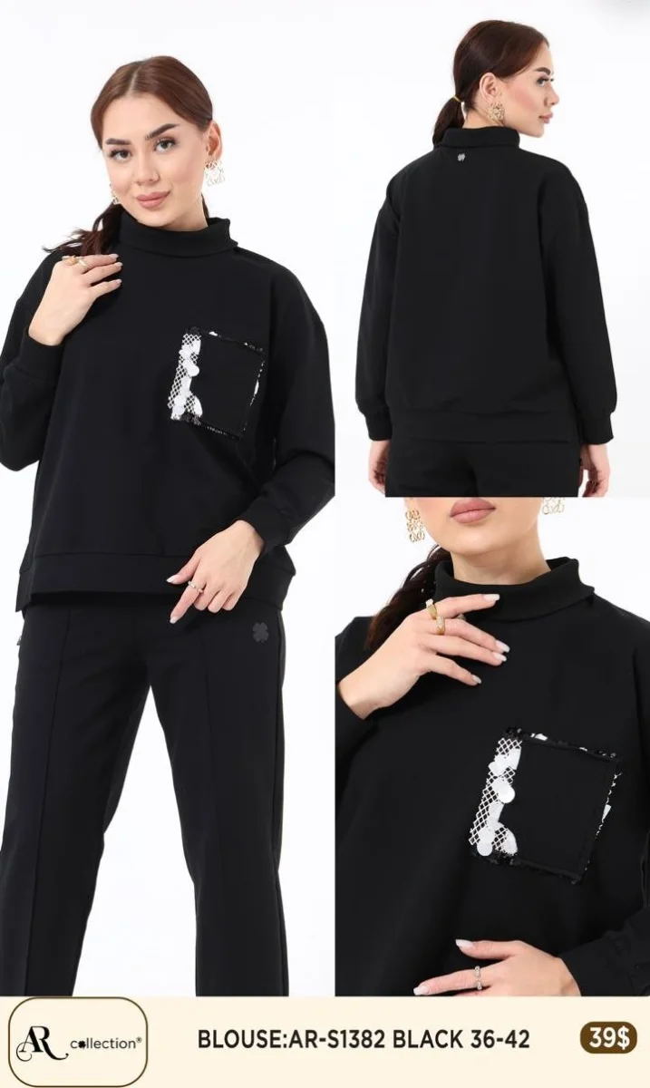 Блузка Nuova Stella (Black, модель AR-S1382) оптом
