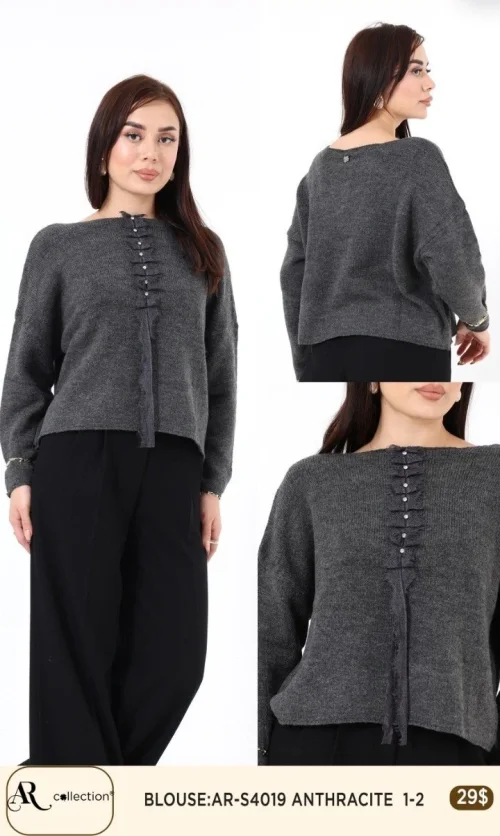 Блузка Nuova Stella (Dark gray, модель AR-S4019) оптом