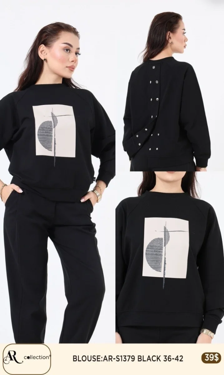 Блузка Nuova Stella (Black, модель AR-S1379) оптом