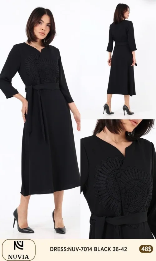 Платье NUVIA (Black, модель NUV-7014) оптом