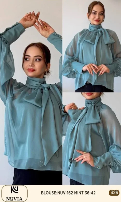 Блузка NUVIA (Mint, модель NUV-162) оптом