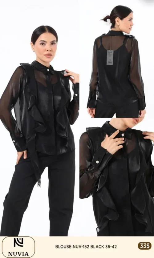 Блузка NUVIA (Black, модель NUV-152) оптом