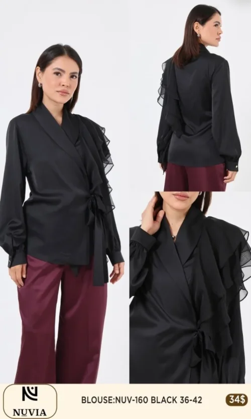 Блузка NUVIA (Black, модель NUV-160) оптом