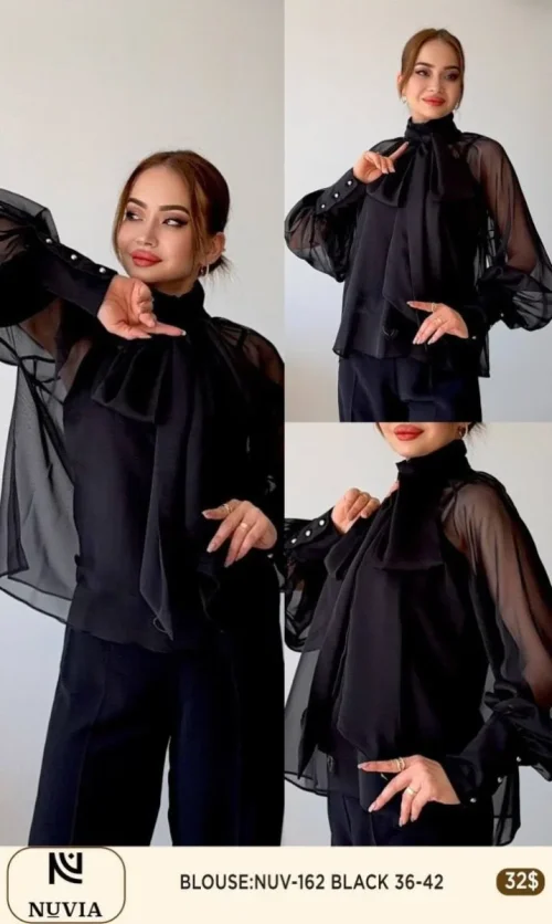 Блузка NUVIA (Black, модель NUV-162) оптом