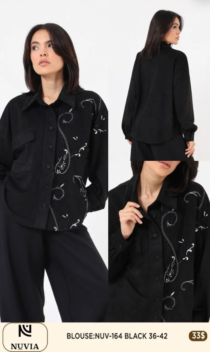 Блузка NUVIA (Black, модель NUV-164) оптом