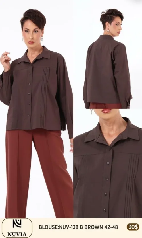 Блузка NUVIA (Brown, модель NUV-138) оптом