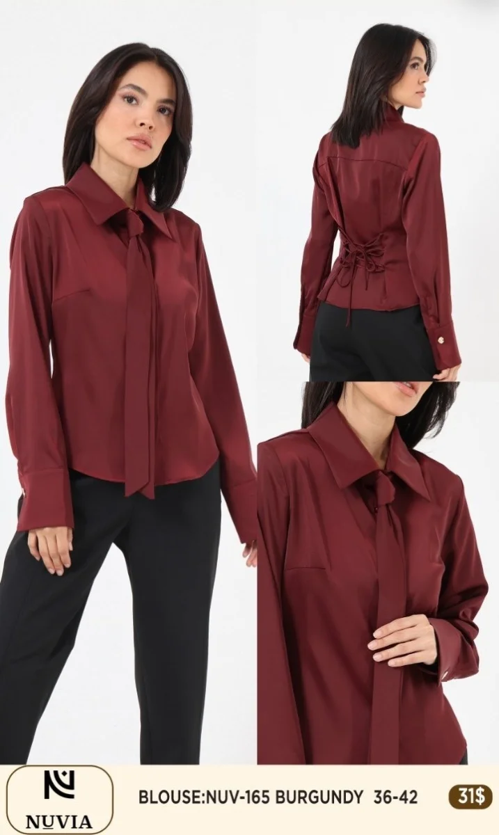 Блузка NUVIA (Burgundy, модель NUV-165) оптом