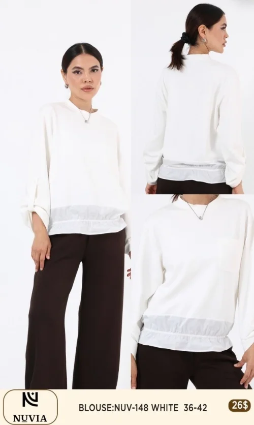 Блузка NUVIA (White, модель NUV-148) оптом