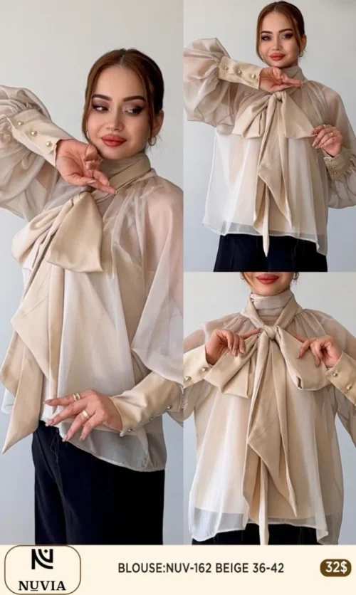 Блузка NUVIA (Beige, модель NUV-162) оптом