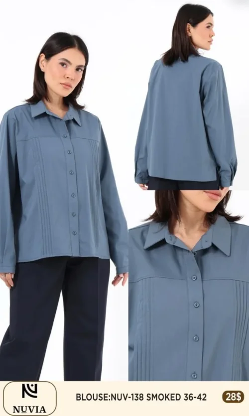 Блузка NUVIA (Dark gray, модель NUV-138) оптом