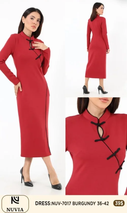 Платье NUVIA (Burgundy, модель 7017) оптом