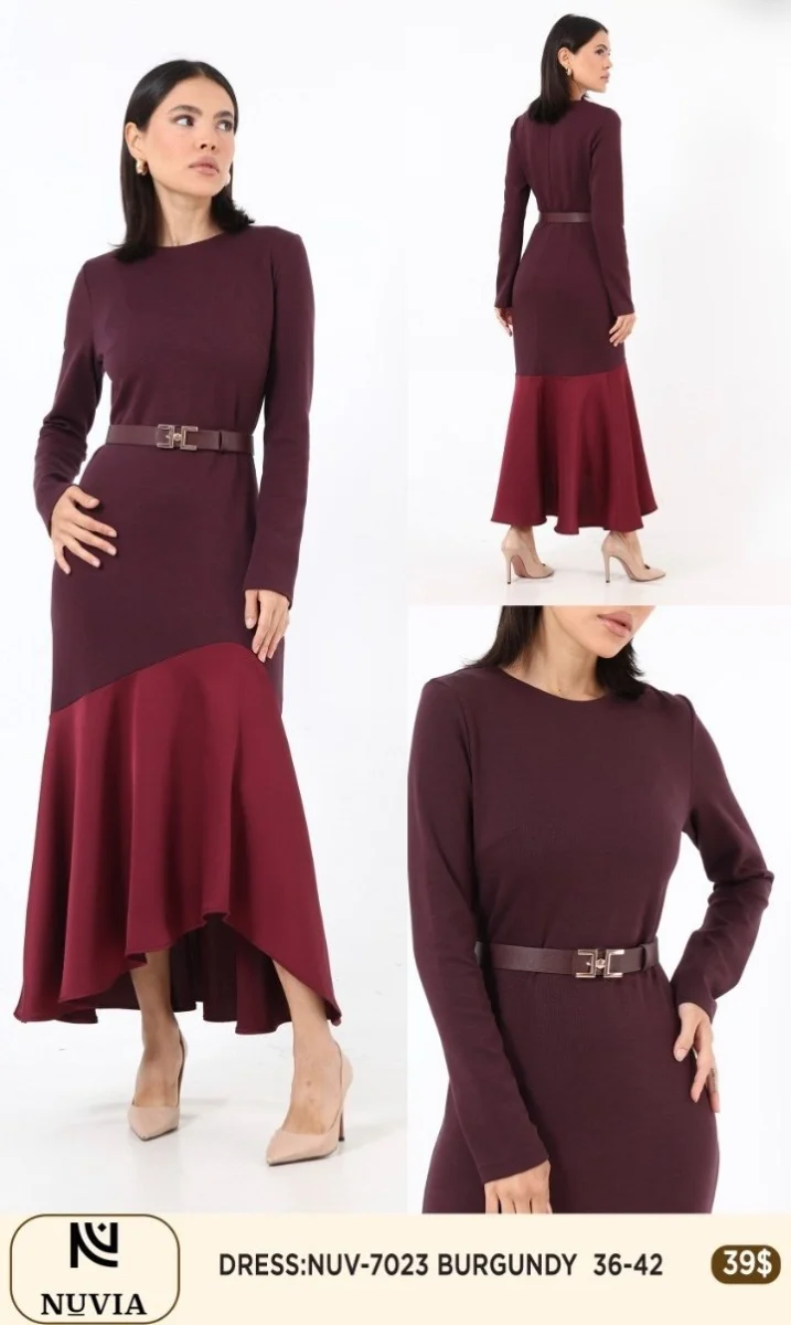Платье NUVIA (Burgundy, модель 7023) оптом