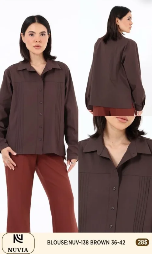 Блузка NUVIA (Brown, модель NUV-138) оптом