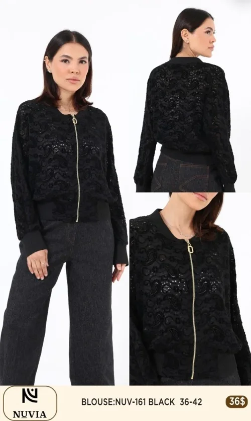 Блузка NUVIA (Black, модель NUV-161) оптом