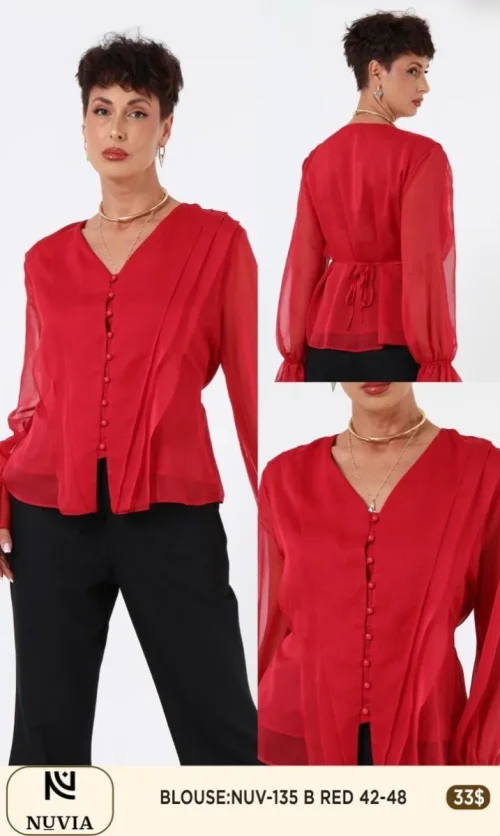 Блузка NUVIA (Red, модель NUV-135) оптом