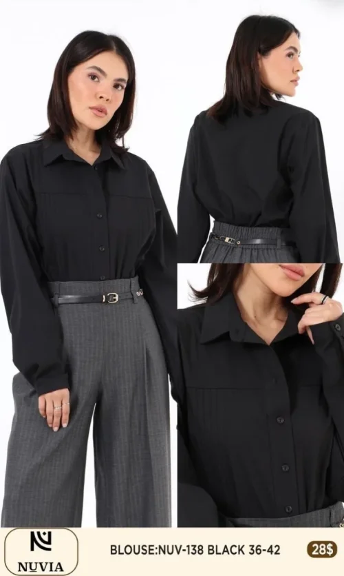 Блузка NUVIA (Black, модель NUV-138) оптом