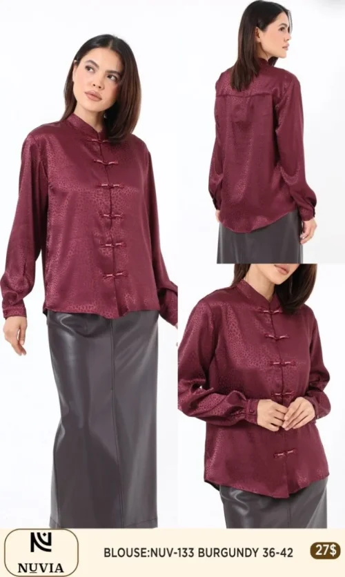 Блузка NUVIA (Burgundy, модель NUV-133) оптом