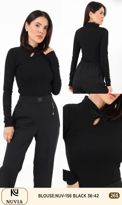 Блузка NUVIA (Black, модель NUV-156) оптом