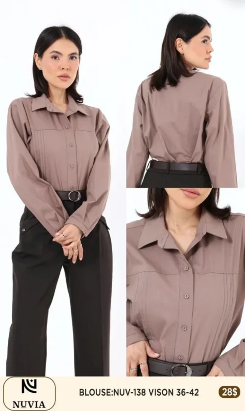 Блузка NUVIA (Beige, модель NUV-138) оптом