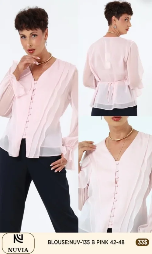 Блузка NUVIA (Pink, модель NUV-135) оптом