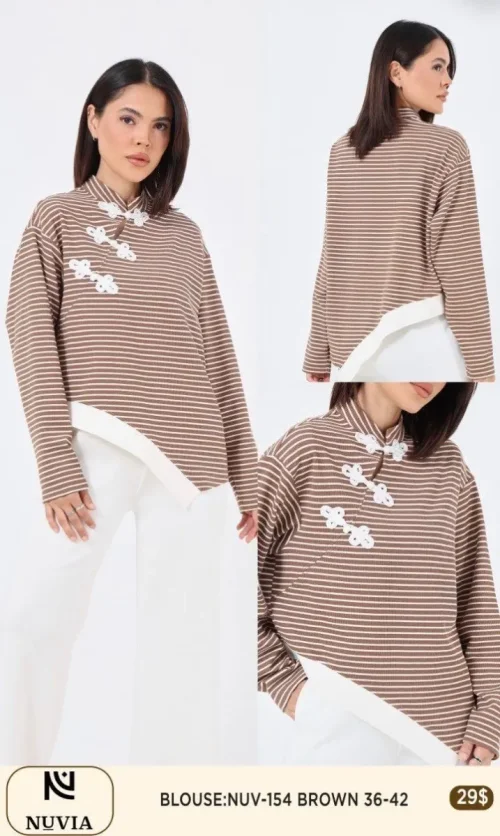 Блузка NUVIA (Brown, модель NUV-154) оптом