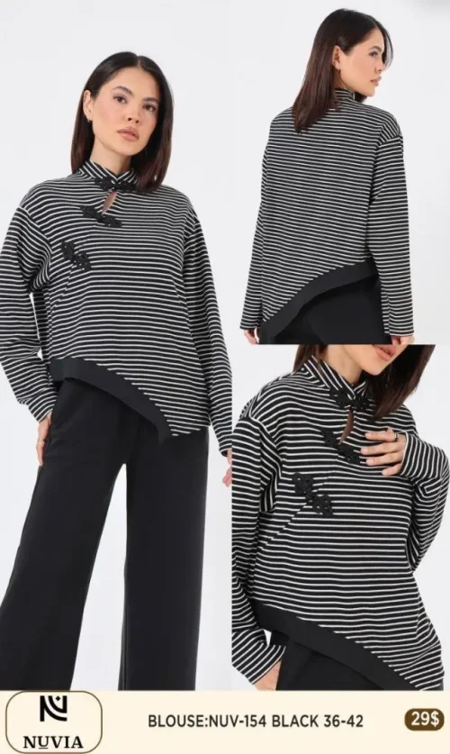 Блузка NUVIA (Black, модель NUV-154) оптом