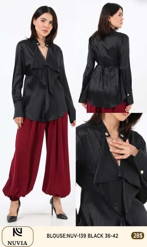 Блузка NUVIA (Black, модель NUV-139) оптом