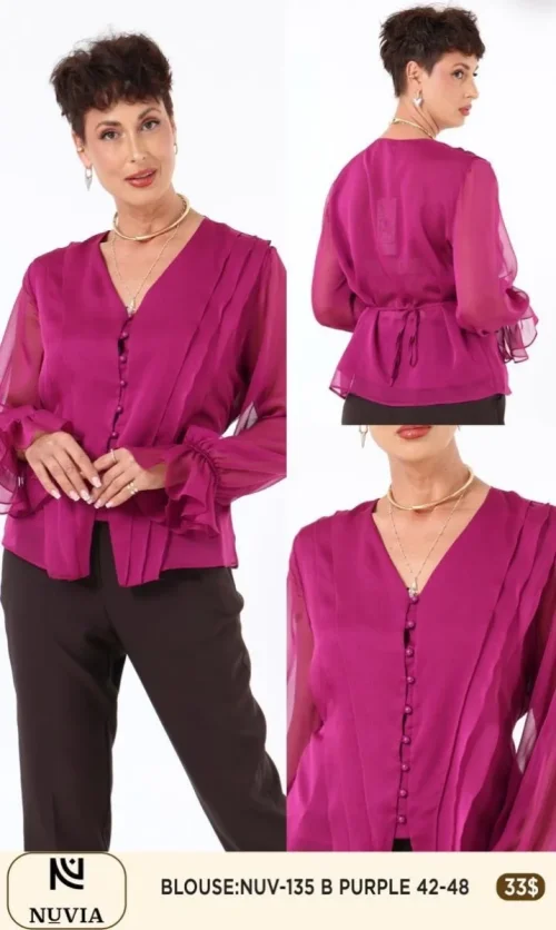 Блузка NUVIA (Purple, модель NUV-135) оптом