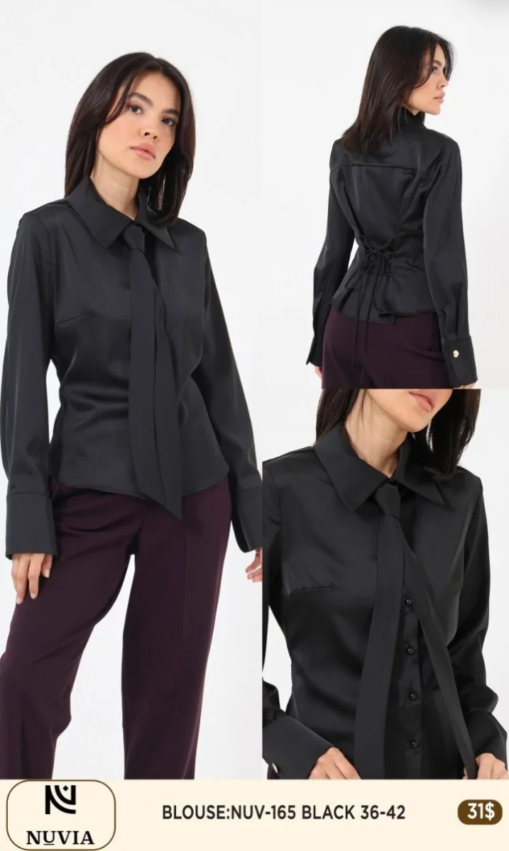 Блузка NUVIA (Black, модель NUV-165) оптом