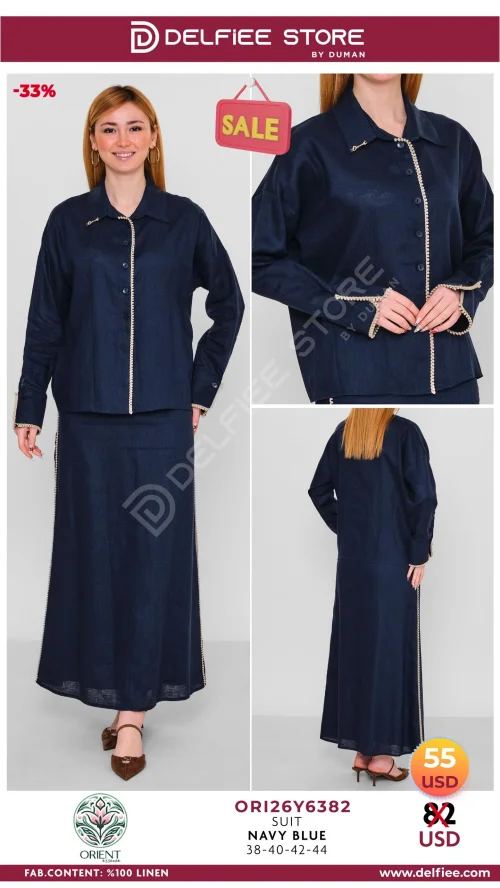 Костюм, ORIENT, Темно-синий, модель ORI26Y6382, женская одежда оптом из Турции, Лалели