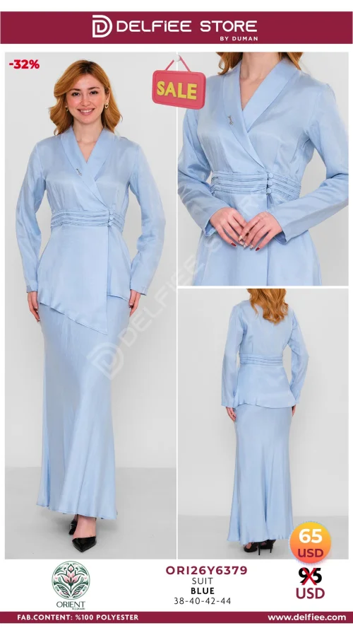 Костюм, ORIENT, Небесно-голубой, модель ORI2Y6379, женская одежда оптом из Турции, Лалели
