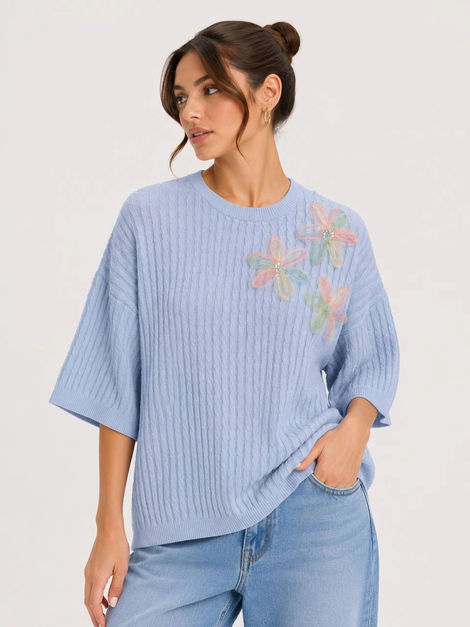 Свитер Outlet (Light blue, модель DSW-26-SWT-0060) оптом