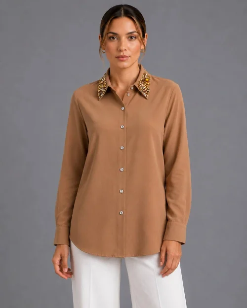 Рубашка Outlet (Beige, модель DSW-26-SHR-0005) оптом