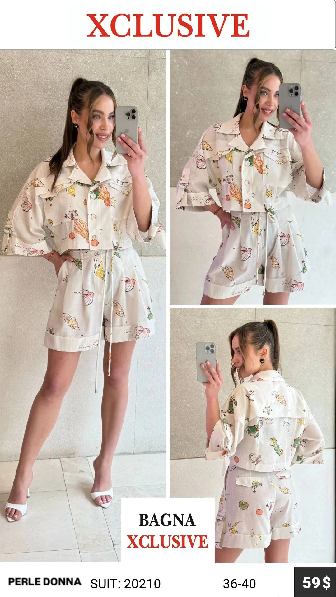 Комплект, Perle Donna, Белый, модель 20210, женская одежда оптом из Турции, Лалели