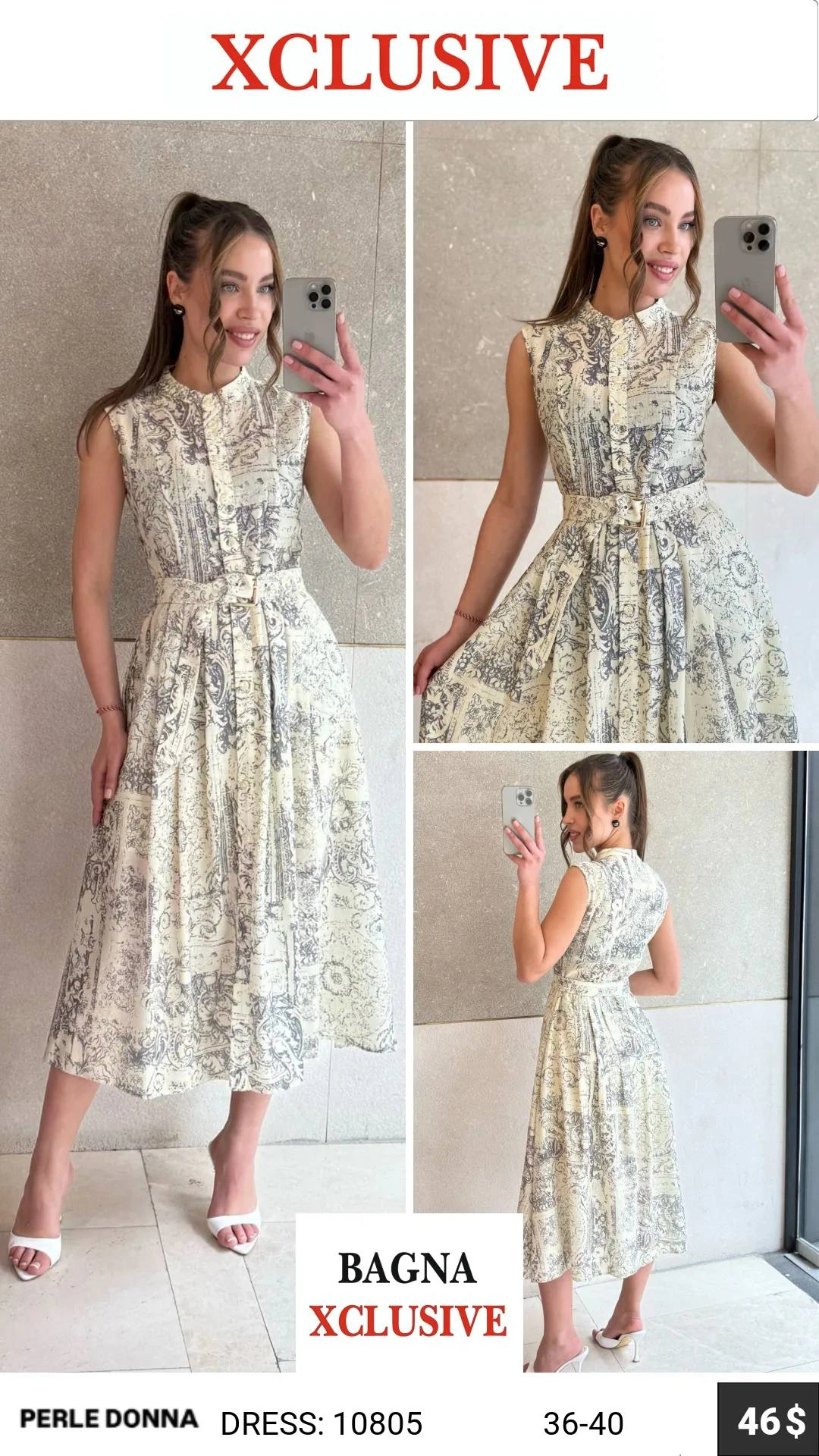 Платье, Perle Donna, Белый, модель 10805, женская одежда оптом из Турции, Лалели