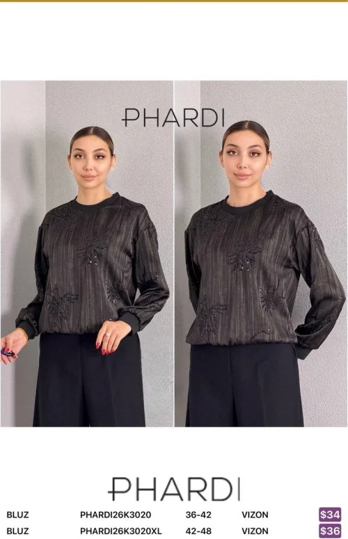 Блузка PHARDI (Бежевый, модель PHARDI26K3020XL) оптом
