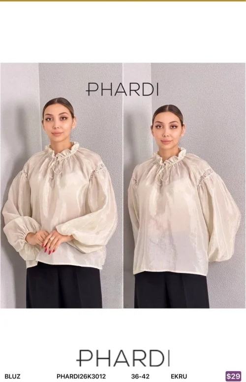 Блузка PHARDI (Кремовый, модель PHARDI26K3012) оптом