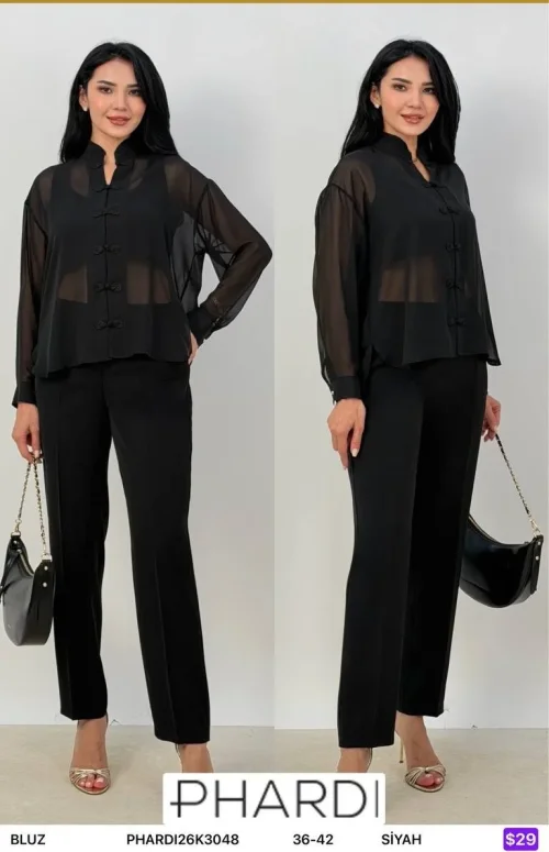 Блузка PHARDI (Black, модель PHARDI26K3048) оптом