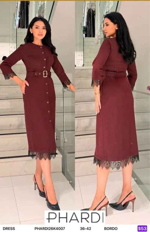 Платье PHARDI (Burgundy, модель PHARDI26K4007) оптом