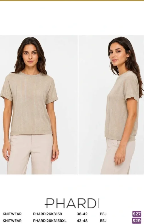 Трикотаж PHARDI (Бежевый, модель PHARDI26K3159XL) оптом