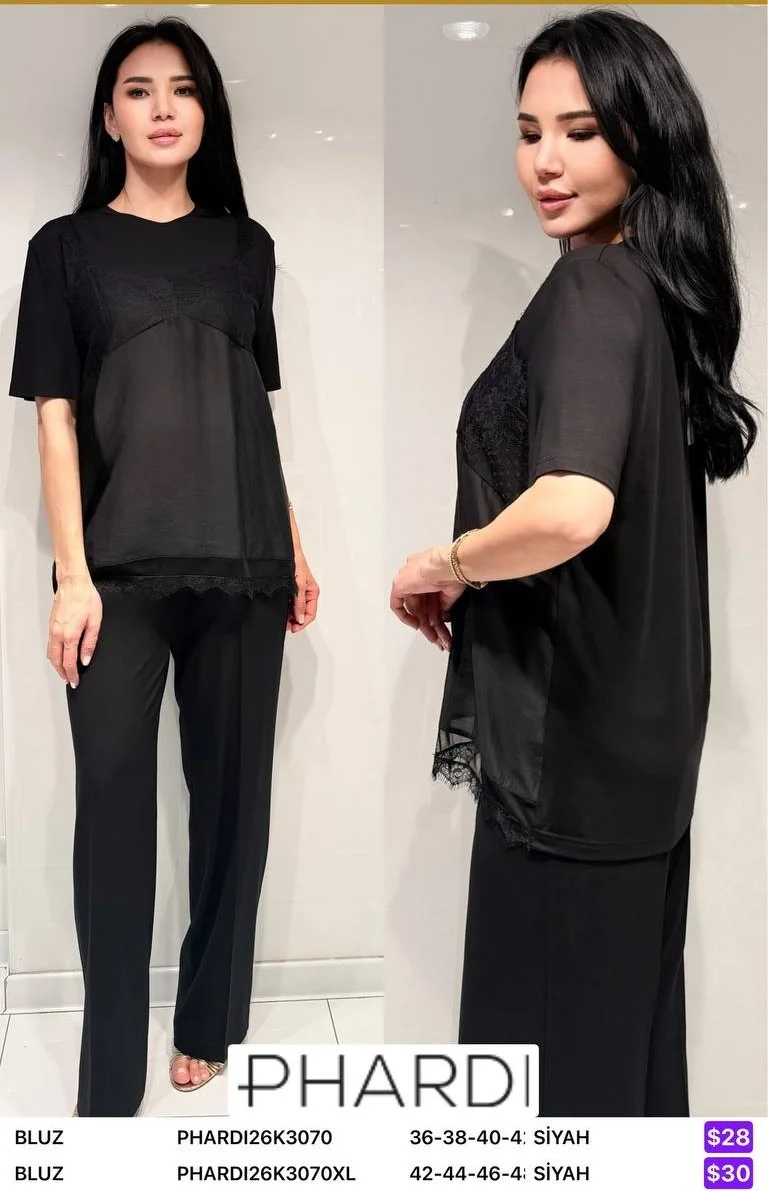 Блузка PHARDI (Black, модель PHARDI26K3070XL) оптом