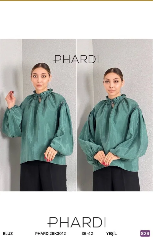 Блузка PHARDI (Зеленый, модель PHARDI26K3012) оптом