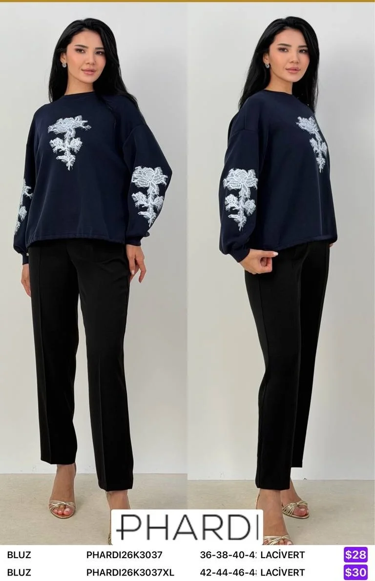 Блузка PHARDI (Navy, модель PHARDI26K3037) оптом