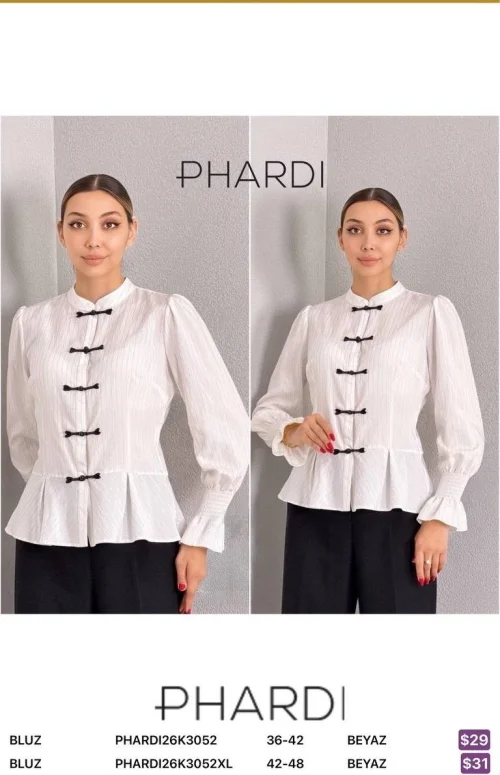 Блузка PHARDI (Белый, модель PHARDI26K3052XL) оптом